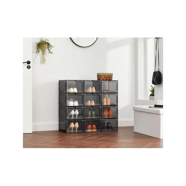 12 Boîtes à Chaussures Rangement de Chaussure Organisateur d'Intérieur