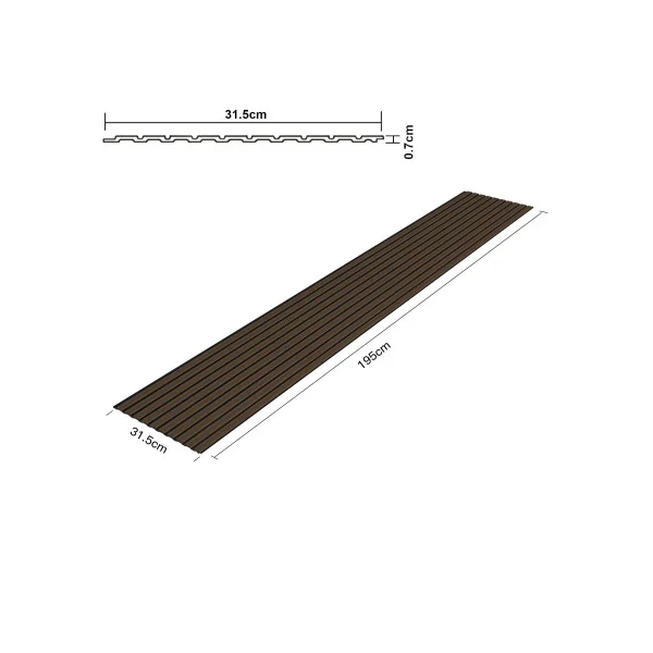 18 Panneaux Muraux 3D Effet Bois Foncé 195 x 32 cm Décoration Intérieur