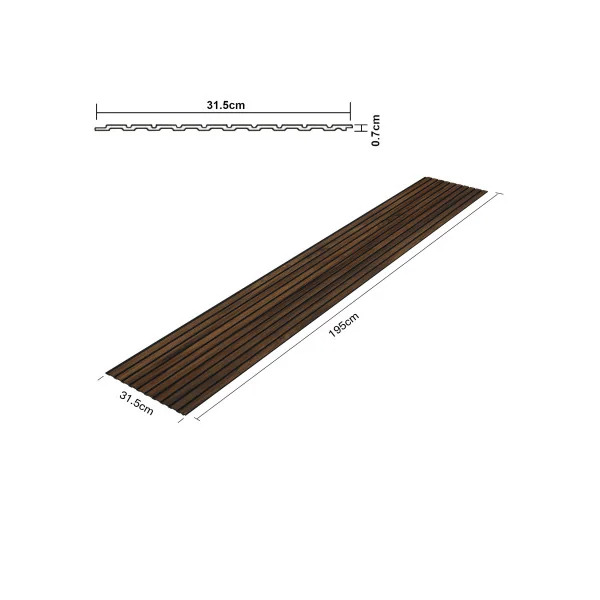 18 Panneaux Muraux 3D Effet Noyer 195 x 32 cm Décoration Intérieur
