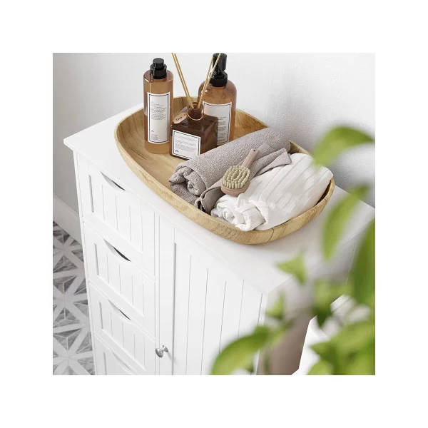 2 Meubles salle de bain blanc Meuble de Salon Rangement WC