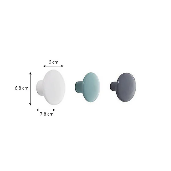 3 porte-manteaux boules multicolores en bois à fixer Form Lomé