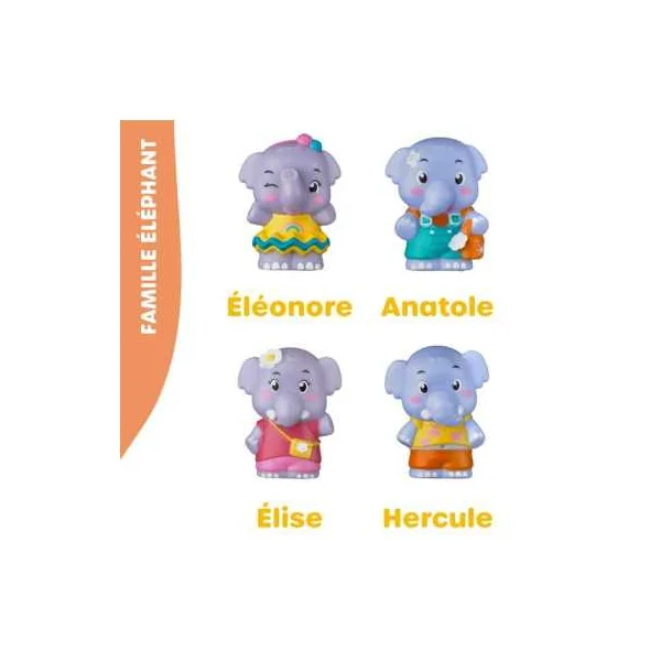 4 personnages famille Éléphant Klorofil