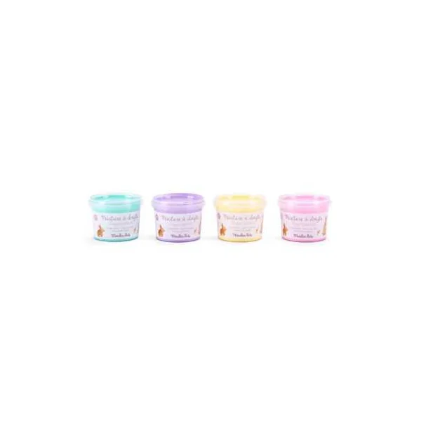 4 pots de peinture à doigts pastel Les Rosalies - Moulin Roty
