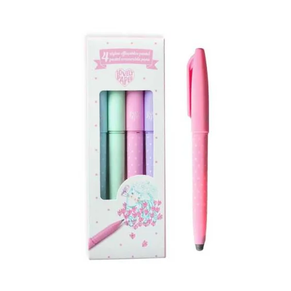 4 stylos effaçables pastel - Djeco