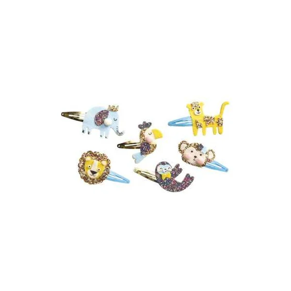 6 barrettes pailletées à créer Exotic Animals - Janod