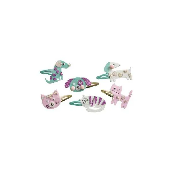 6 barrettes pailletées à créer Little Pets - Janod