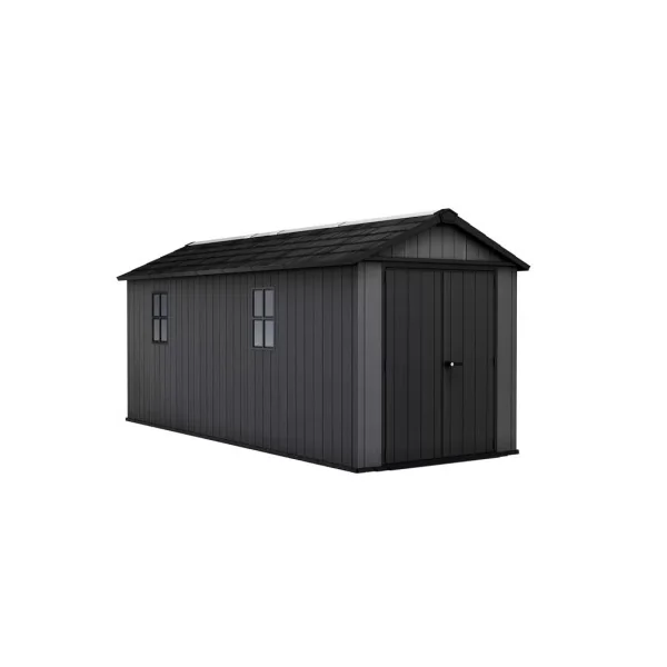 Abri de Jardin 11,20m² en résine Gris + Plancher Abri jardin Résine Rangement Bois