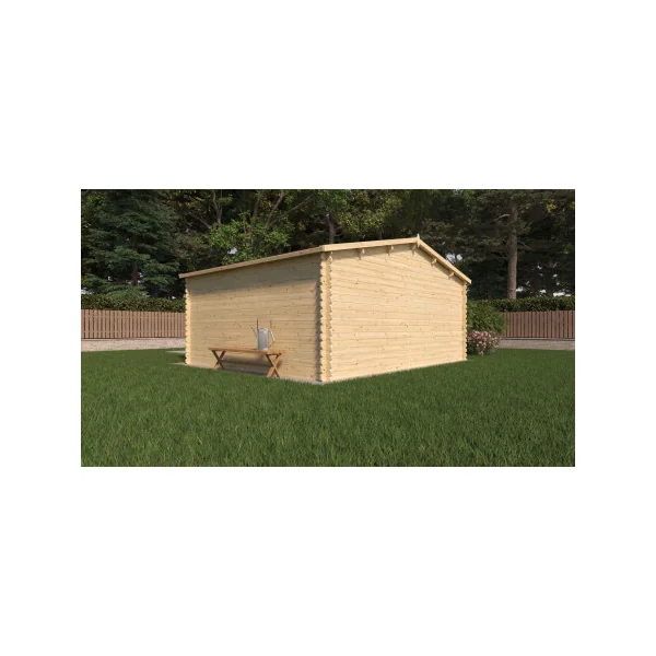 Abri de jardin Double Pente 19,79m² Madrier 28mm en Bois Massif Pin Sylvestre Abri en Bois Stockage