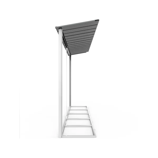 Abri de Jardin Métal ALPINE Anthracite 9,75m² + Kit Fondation + Appenti