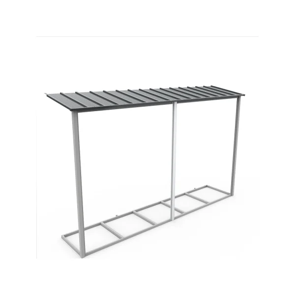 Abri de Jardin Métal ALPINE Anthracite 9,75m² + Kit Fondation + Appenti