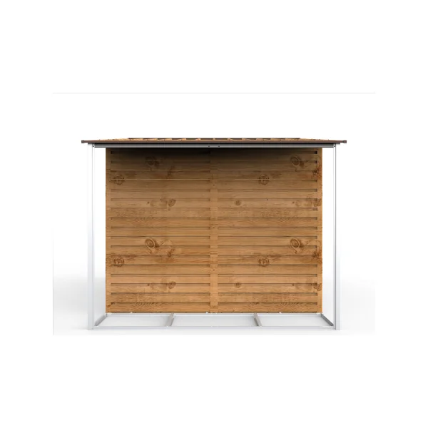 Abri de Jardin Métal ALPINE Imitation Bois 7,81m² + Kit Fondation + Appenti