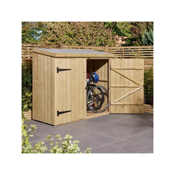 Abri Vélo Bois Autoclave 1,50m² Adossable 1,83 x 0,83 x 1,64 m