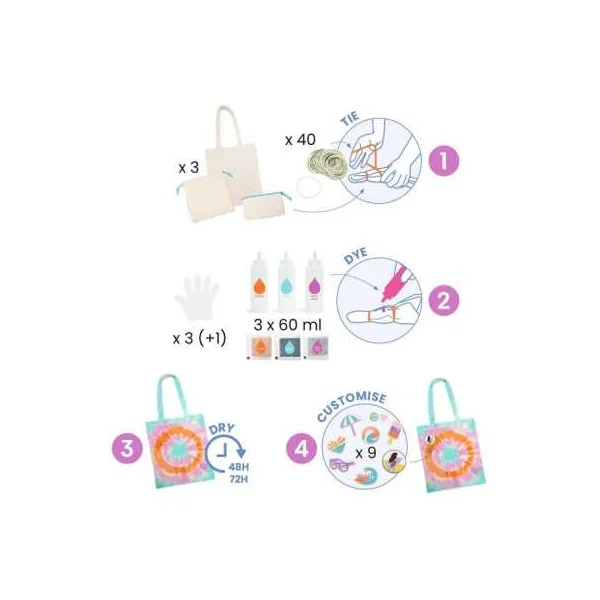 Accessoires Tie-Dye à créer Sunshine Camp - Do It Yourself - Djeco