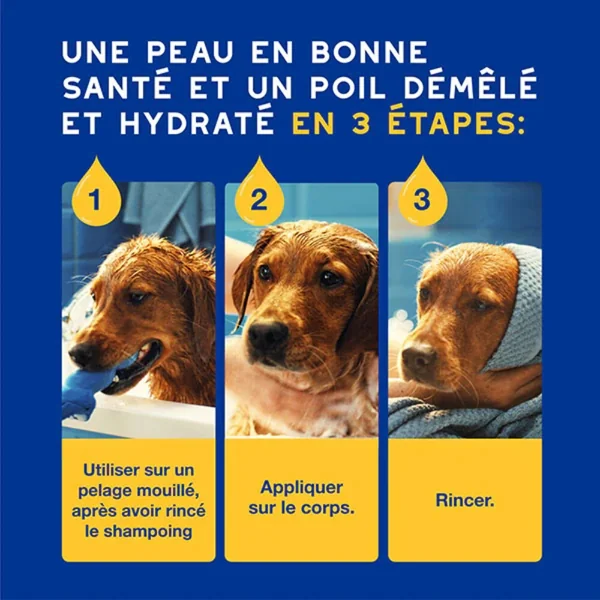Après-shampoing hydratant hypoallergénique chien 250 ml