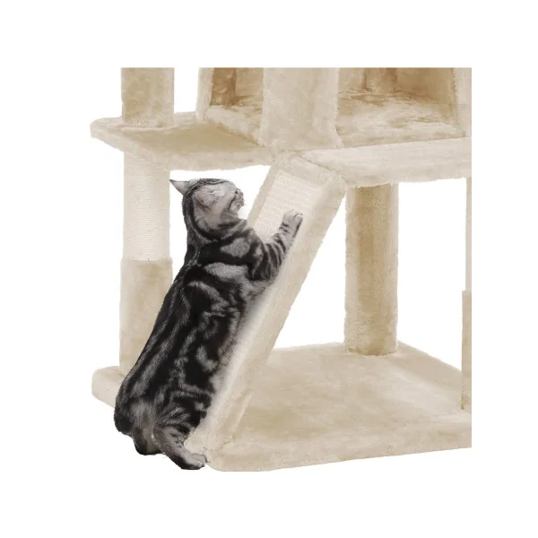 Arbre à Chat 96 cm Beige Niche Chat Poteaux en Sisal