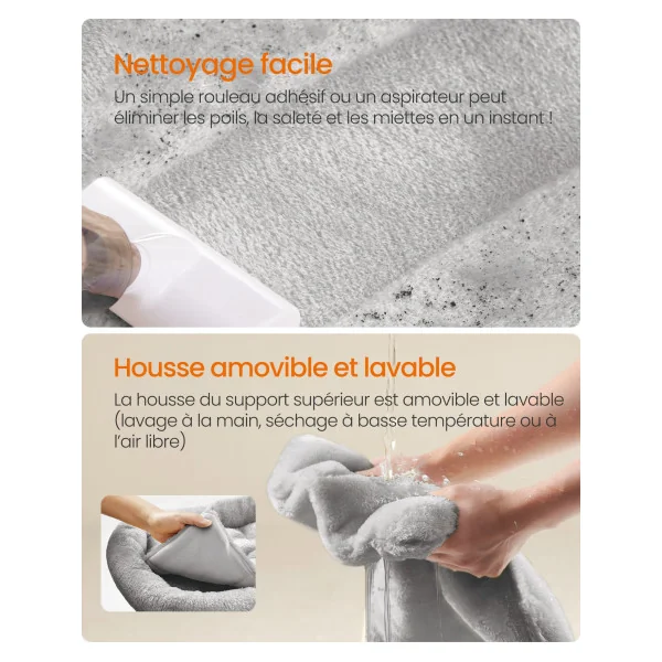 Arbre à Chat Multi-Niveaux de 201 cm Taille XXL Système Anti-basculement Gris Clair