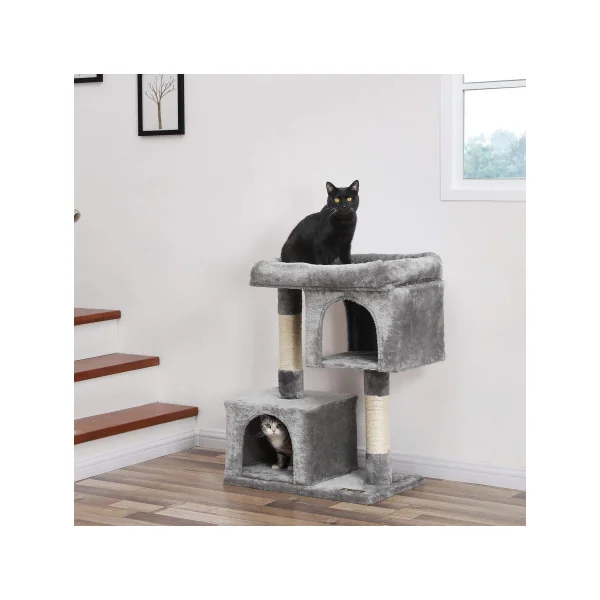 Arbre à Chat Tour de Jeu Chats de 84 cm en Gris Doux