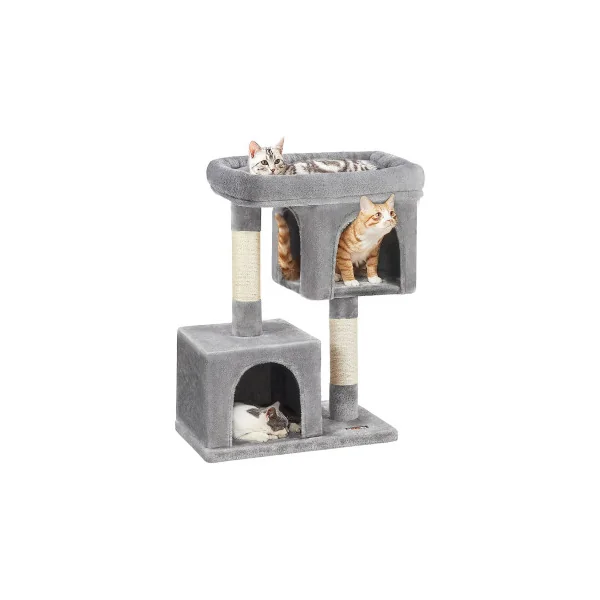 Arbre à Chat Tour de Jeu Chats de 84 cm en Gris Doux