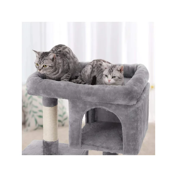 Arbre à Chat Tour de Jeu Chats de 84 cm en Gris Doux
