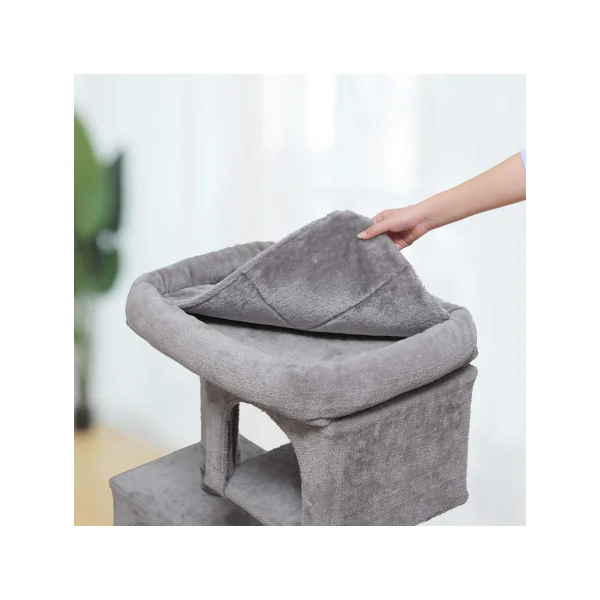 Arbre à Chat Tour de Jeu Chats de 84 cm en Gris Doux