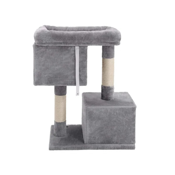 Arbre à Chat Tour de Jeu Chats de 84 cm en Gris Doux