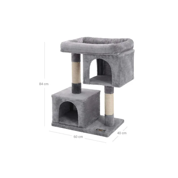 Arbre à Chat Tour de Jeu Chats de 84 cm en Gris Doux