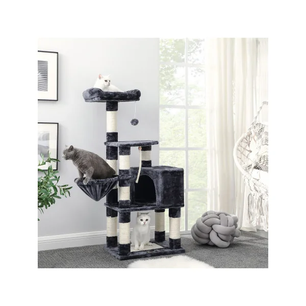 Arbre à Chat Tour de Jeu Félin 138 cm Gris Anthracite