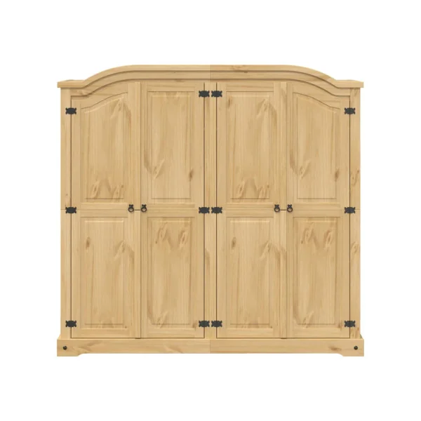 Armoire 4 portes Pin Massif avec Penderie Garde-robe Chambre 186 cm