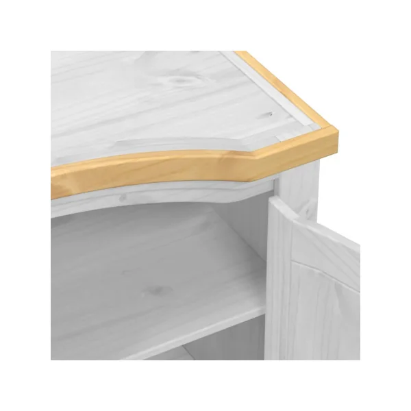 Armoire 4 portes Pin Massif Blanc avec Penderie Garde-robe Chambre 186 cm