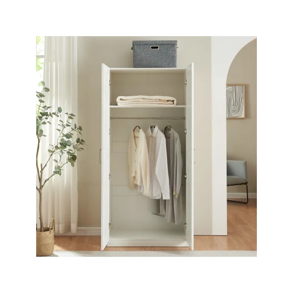 Armoire Blanche avec Penderie 1 Etagère 180 x 52 x 176 cm