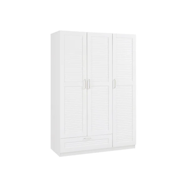 Armoire Blanche avec Penderie 1 Etagères 1 Tiroir 120 x 52 x 176 cm