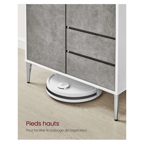 Armoire de Rangement 2 Tiroirs en Béton Gris Buffet de Salon