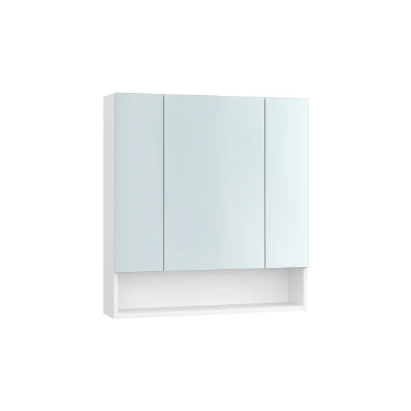 Armoire de Salle de Bain avec Portes Miroir Armoire Murale à Miroir Blanc