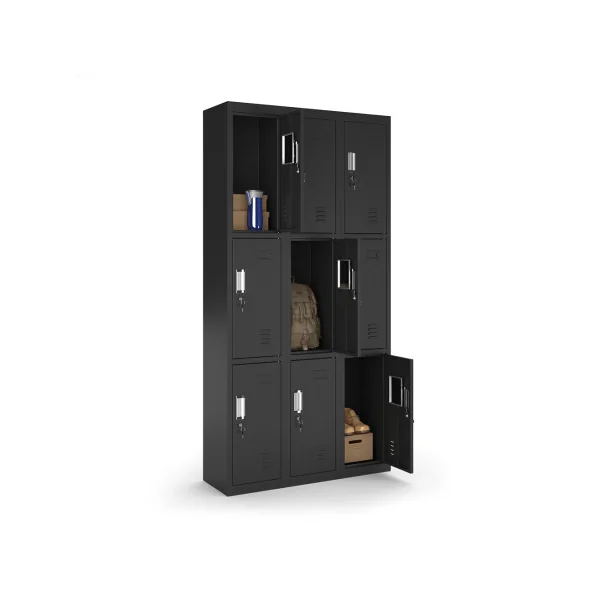 Armoire en Acier Noir Casier Vestiaire x9 Cases Armoire Acier Vestiaire Professionnel