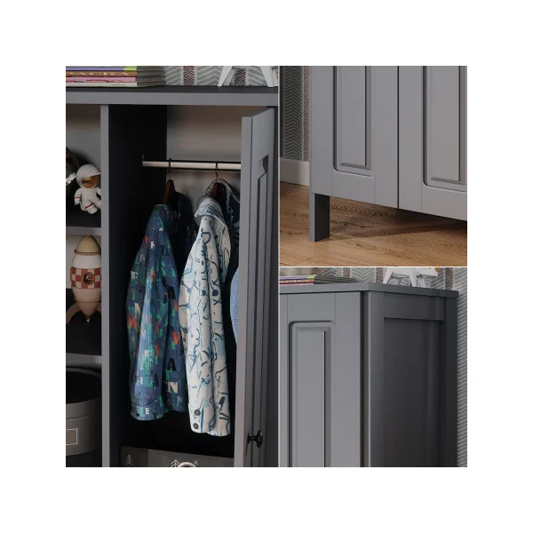 Armoire Enfant Gris 2 Portes Dressing Gris Armoire Chambre Moderne