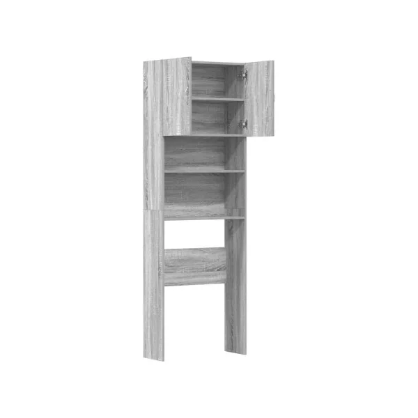 Armoire Machine à Laver Chêne Gris Sèche Linge Rangement Salle de Bain Gain de Place