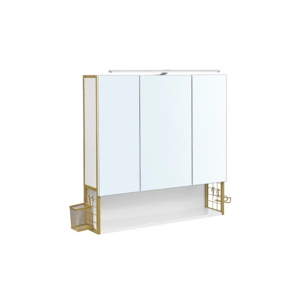 Armoire Murale LED avec Miroir de Salle de Bain Placard Miroir３portes