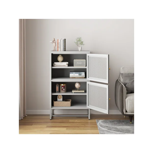 Armoire Métallique 60 x 40 x 102 cm Gris Meuble Rangement en Métal