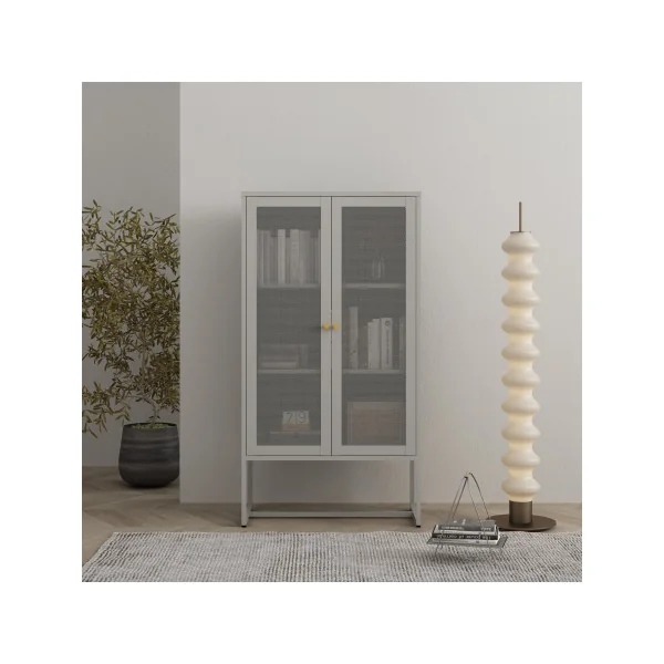 Armoire Métallique 80 x 40 x 150 cm Gris Meuble Rangement Bureau Salon