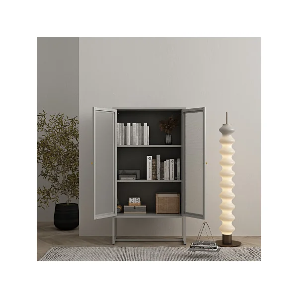 Armoire Métallique 80 x 40 x 150 cm Gris Meuble Rangement Bureau Salon