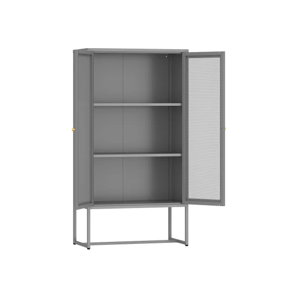 Armoire Métallique 80 x 40 x 150 cm Gris Meuble Rangement Bureau Salon