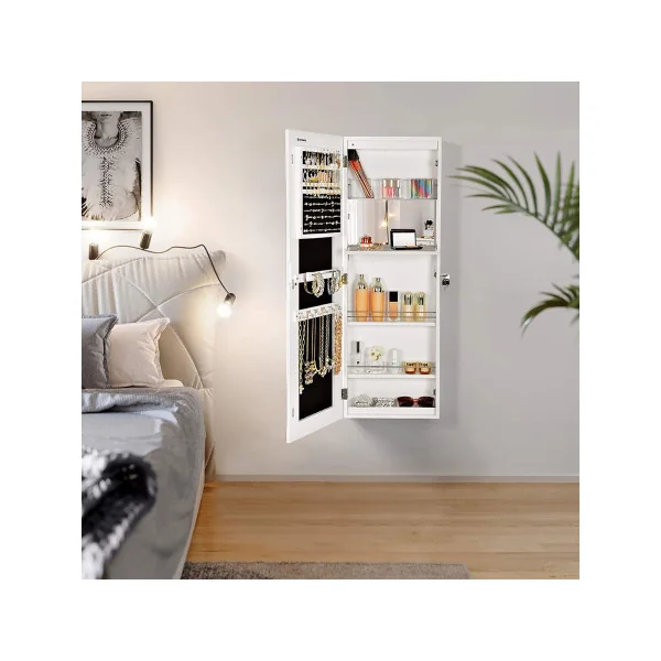 Armoire à Bijoux Blanche Murale Armoire Maquillage Parfum Femme