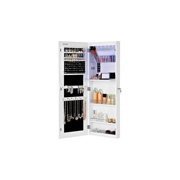 Armoire à Bijoux Blanche Murale Armoire Maquillage Parfum Femme