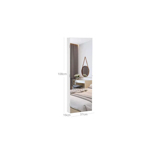Armoire à Bijoux Blanche Murale Armoire Maquillage Parfum Femme