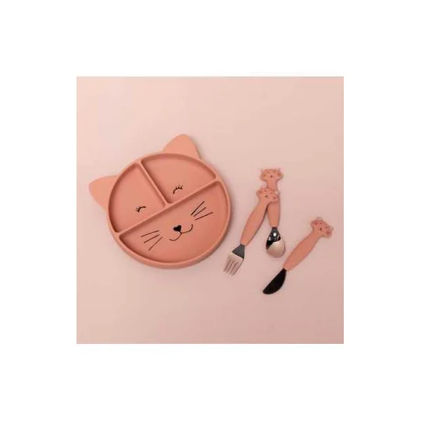 Assiette à compartiments avec ventouse Chat - Trixie