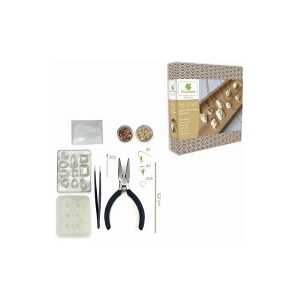 Atelier de bijoux ciment et feuilles d'or - Sycomore