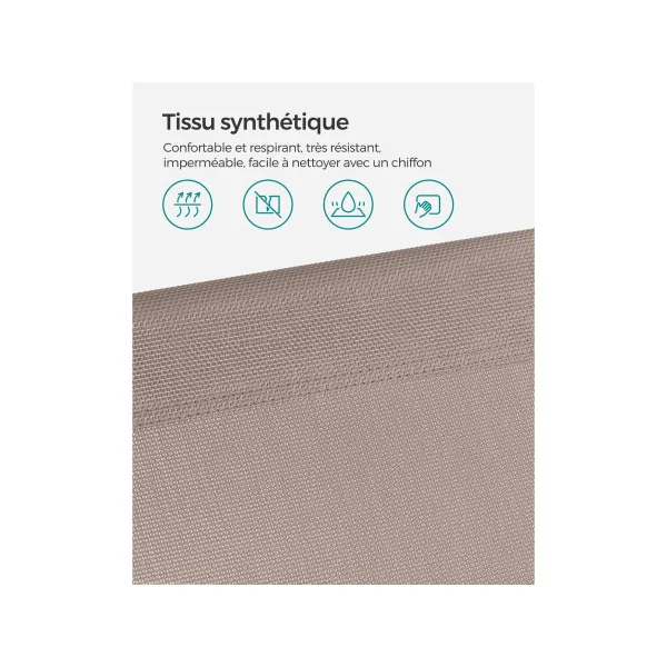 Bain de Soleil Transat de Relaxation Chaise Longue Taupe avec Parasol