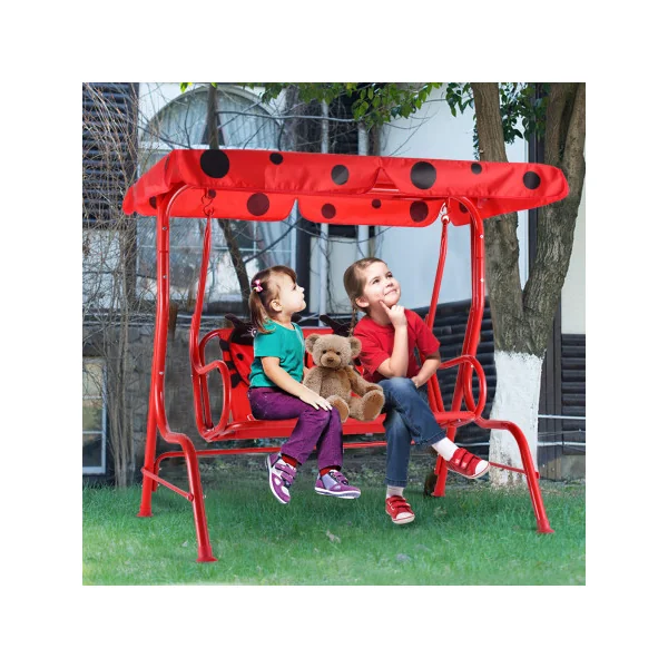 Balancelle de Jardin Enfants 2 Places avec Toit Anti-UV
