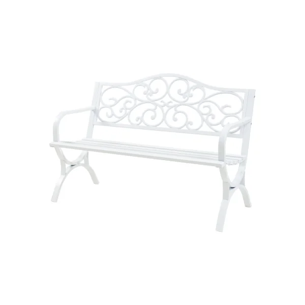 Banc de Jardin 127 x 53 x 79 cm en Acier Blanc