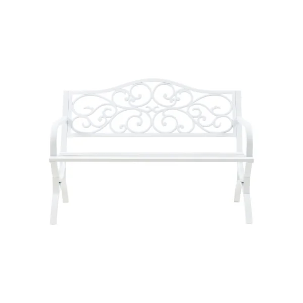Banc de Jardin 127 x 53 x 79 cm en Acier Blanc
